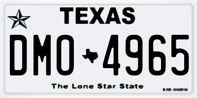 TX license plate DMO4965