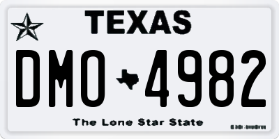 TX license plate DMO4982
