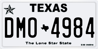 TX license plate DMO4984