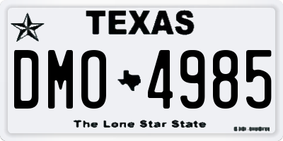 TX license plate DMO4985