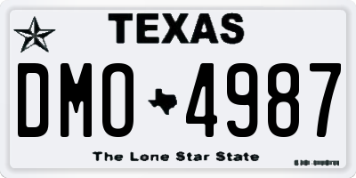TX license plate DMO4987