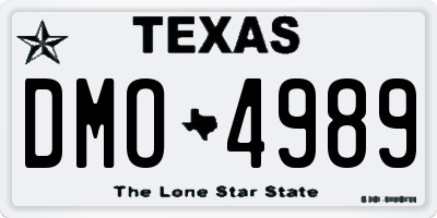 TX license plate DMO4989