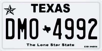 TX license plate DMO4992