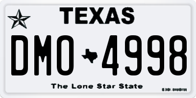 TX license plate DMO4998
