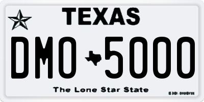 TX license plate DMO5000