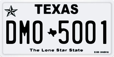TX license plate DMO5001