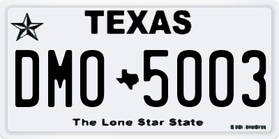 TX license plate DMO5003