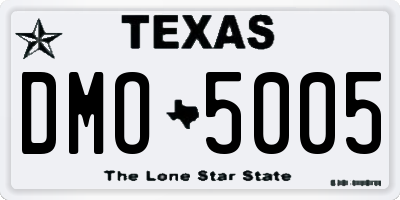 TX license plate DMO5005
