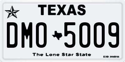 TX license plate DMO5009