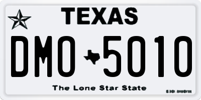 TX license plate DMO5010
