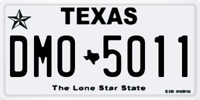 TX license plate DMO5011