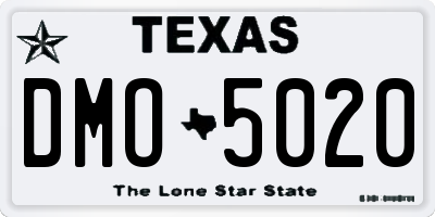 TX license plate DMO5020