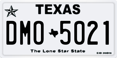 TX license plate DMO5021
