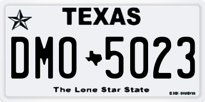 TX license plate DMO5023