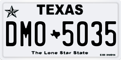 TX license plate DMO5035