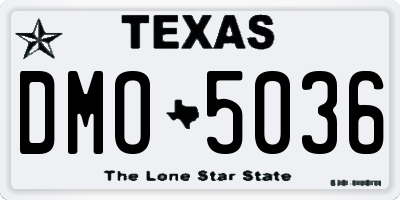 TX license plate DMO5036
