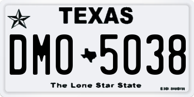 TX license plate DMO5038
