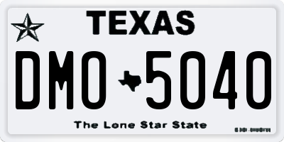 TX license plate DMO5040
