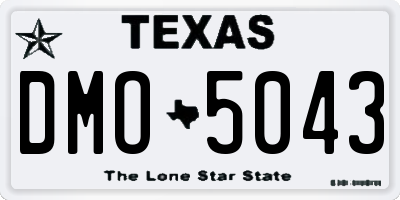 TX license plate DMO5043