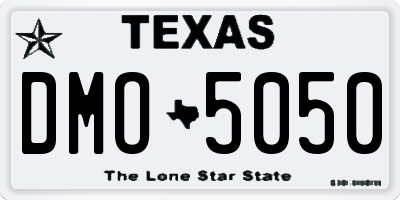 TX license plate DMO5050