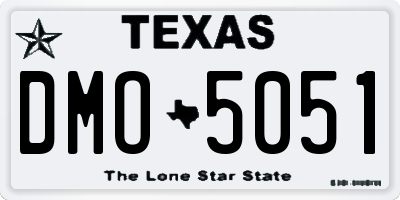 TX license plate DMO5051