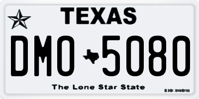 TX license plate DMO5080