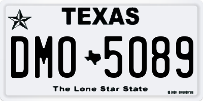 TX license plate DMO5089