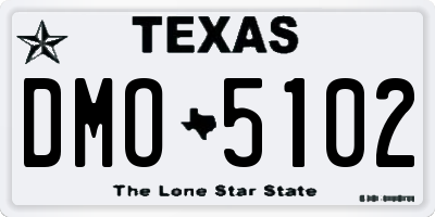 TX license plate DMO5102