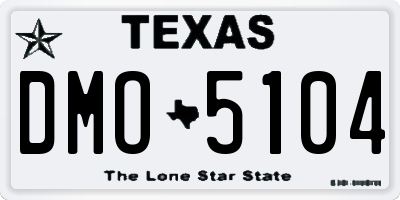 TX license plate DMO5104