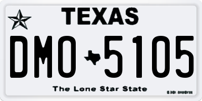 TX license plate DMO5105