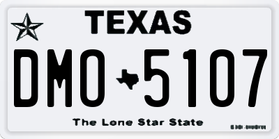 TX license plate DMO5107