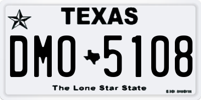 TX license plate DMO5108