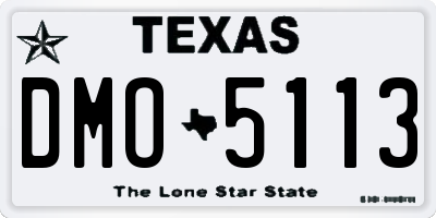 TX license plate DMO5113