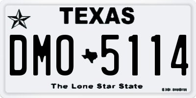 TX license plate DMO5114