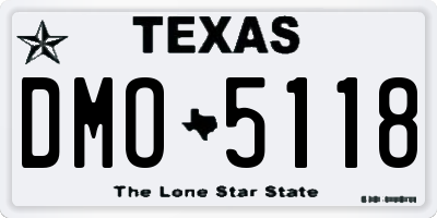 TX license plate DMO5118