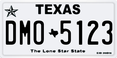 TX license plate DMO5123