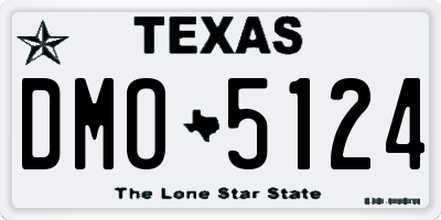 TX license plate DMO5124
