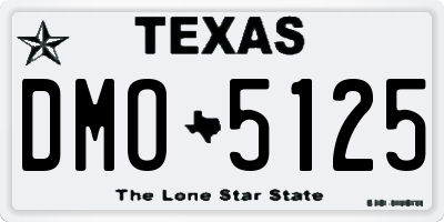 TX license plate DMO5125