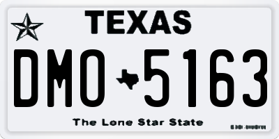 TX license plate DMO5163