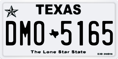 TX license plate DMO5165