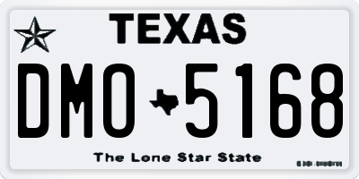 TX license plate DMO5168