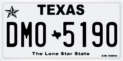 TX license plate DMO5190