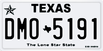 TX license plate DMO5191