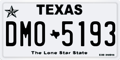 TX license plate DMO5193
