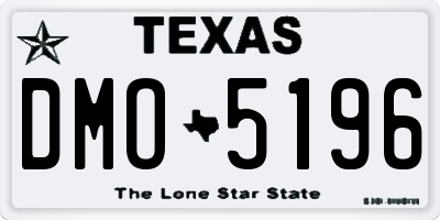 TX license plate DMO5196