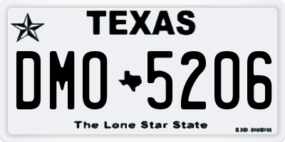 TX license plate DMO5206