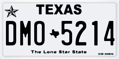 TX license plate DMO5214
