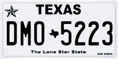 TX license plate DMO5223