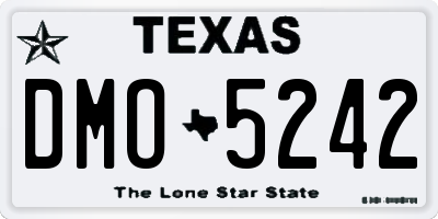 TX license plate DMO5242