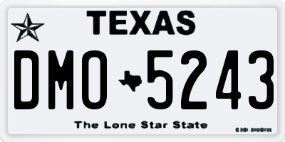 TX license plate DMO5243